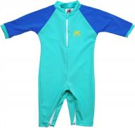 upf 50+ double zipper fiji sun protective swimsuit for babies by nozone logo