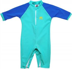 img 4 attached to UPF 50+ Double Zipper Fiji Sun Protective Swimsuit For Babies By Nozone