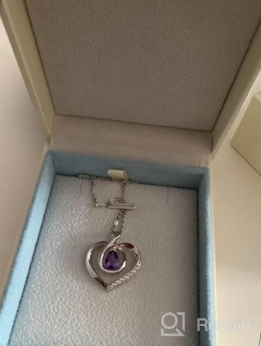 img 1 attached to Agvana Sterling Silver Heart Pendant Necklace With Genuine/ Created Birthstone - Ideal Valentine'S Day, Anniversary, Birthday, Or Mother'S Day Gift For Women And Girls, Forever Love Jewelry review by Tina Stamey