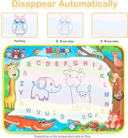 img 1 attached to Obuby Water Drawing Mat Kids Doodle Mats Coloring Writing Board No Mess Toy for Kids Toddler Animal Educational Painting Pad Toys for Ages 3-12 Girls Boys - Large Size 40 x 28 Inches