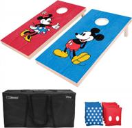 gosports disney cornhole set - mickey or minnie and toy story designs - regulation and travel sizes available logo