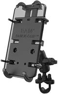 📱 ram mounts quick-grip large phone mount for motorcycle, atv/utv, bike with handlebar u-bolt base, short arm, and pd4u-optimized ram-b-149z-a-pd4u logo