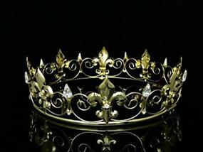 img 4 attached to SAMKY Men'S Full King'S Crown For Theather Prom Party - Clear Crystals Gold Plating T436