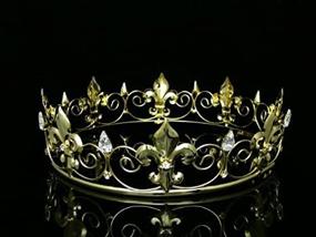 img 3 attached to SAMKY Men'S Full King'S Crown For Theather Prom Party - Clear Crystals Gold Plating T436
