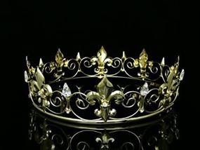 img 2 attached to SAMKY Men'S Full King'S Crown For Theather Prom Party - Clear Crystals Gold Plating T436