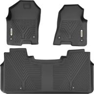 🚗 yitamotor floor mats - custom fit for 2019-2022 dodge ram 1500 crew cab with rear under seat storage box - all-weather guard, black tpe - front & 2nd seat 2 row liner set логотип