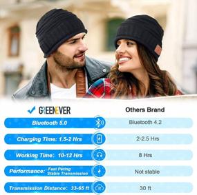 img 2 attached to Bluetooth Beanie Hat - Cool Christmas Gift Idea For Men Women Teen Boys Girls Dad Mom With Bluetooth 5.0 Headphones & Music Knit Winter Outdoor Black