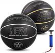 official size 7 indoor/outdoor pu leather basketballs 2-pack for adults - 29.5" training match & streetball logo