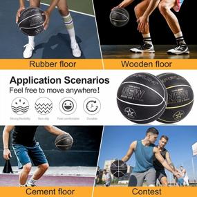 img 2 attached to Official Size 7 Indoor/Outdoor PU Leather Basketballs 2-Pack For Adults - 29.5" Training Match & Streetball
