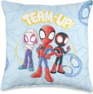 подушка marvel spider-man amazing friends team up 16x16, многоцветный логотип