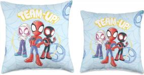 img 1 attached to Подушка Marvel Spider-Man Amazing Friends Team Up 16X16, Многоцветный