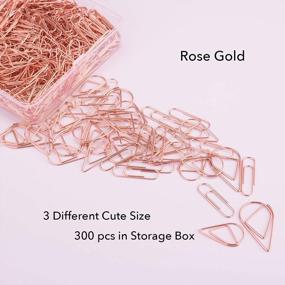img 3 attached to 300 Pcs Cute Rose Gold Paper Clips Assorted Sizes, Smooth Steel Wire Paperclips Large Medium And Small For Office Supplies School Students Girls Kids Women Wedding Paper Document Organizing By VENCINK