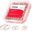 300 pcs cute rose gold paper clips assorted sizes, smooth steel wire paperclips large medium and small for office supplies school students girls kids women wedding paper document organizing by vencink logo