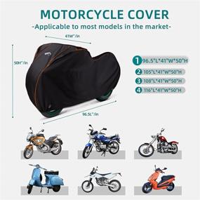 img 2 attached to 🏍️ Durable Waterproof PALON Motorcycle Cover: Protect Your 96.5-Inch Harley Davidson, Honda, Suzuki, Kawasaki, Yamaha with Keyhole