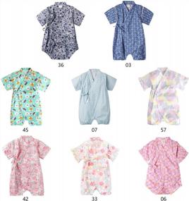 img 1 attached to Cotton Kimono Baby Romper: Japanese Pajamas From PAUBOLI
