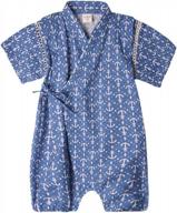 cotton kimono baby romper: japanese pajamas from pauboli logo