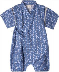 img 2 attached to Cotton Kimono Baby Romper: Japanese Pajamas From PAUBOLI