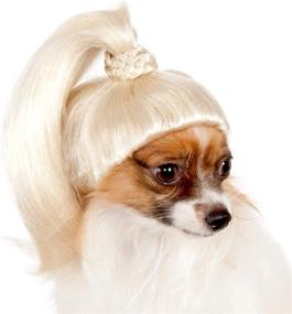 img 2 attached to 🐴 Blonde Ponytail Pet Wig - Medium/Large Size