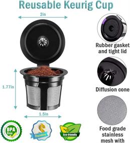img 2 attached to Get Both Convenience And Sustainability With Our Keurig Filter Bundle: 2 Reusable Cups And 300 Unbleached Paper Filters With Lids For A Perfect Single Serve Cup Of Coffee