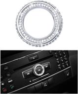 🔊 1797 crystal silver volume knob cap | compatible mercedes benz accessories parts bling | w204 w213 c117 c e cla gla gle class media control covers decals stickers | interior decorations amg for women men logo