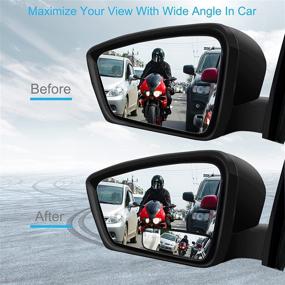 img 1 attached to 🚘 Premium Blind Spot Car Mirror - Pack of 2 by Weuaste | Improve Traffic Safety with a Rectangular Housing Convex Angle Rearview Adjustable Mirror | Universal Fit, Blind Spot Eliminator for your Vehicle