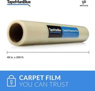 48in x 200ft usa-made carpet protection film | strongest & most durable self-adhesive clear surface protective cover with easy unwind & clean removal logo
