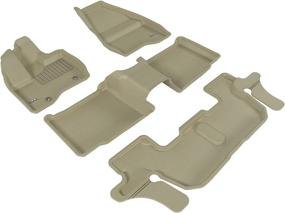 img 4 attached to 3D MAXpider Custom Fit Kagu Floor Mat (TAN) For 2011-2014 Ford Explorer - 1ST Row 2ND Row 3RD Row