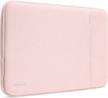 pink 13-inch macbook air m2/a2681 m1/a2337 2018-2022 & pro m2/a2686 m1/a2338 2016-2022 water resistant laptop sleeve with accessory pocket by tomtoc 360° protective case logo