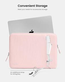 img 1 attached to Pink 13-Inch MacBook Air M2/A2681 M1/A2337 2018-2022 & Pro M2/A2686 M1/A2338 2016-2022 Water Resistant Laptop Sleeve With Accessory Pocket By Tomtoc 360° Protective Case