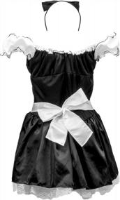 img 3 attached to French Maid Halloween Costume For Women - Uniform Apron Outfit