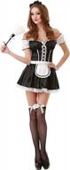 french maid halloween costume for women - uniform apron outfit logo
