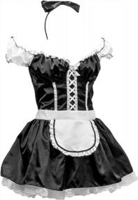 img 2 attached to French Maid Halloween Costume For Women - Uniform Apron Outfit