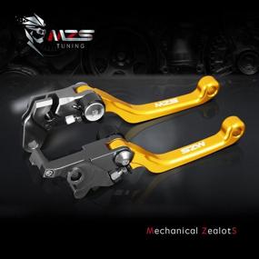 img 1 attached to 🏍️ MZS CNC Gold Dirt Bike Clutch Brake Levers Pivot - Adjustable Compatible with RM125 RM250 RM 125 250 (1996-2003)