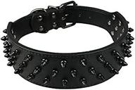 🐶 dogs kingdom black leather dog collar with spikes and studs - 2 inches wide, 31 spikes, 52 studs - ideal for pit bulls and boxers logo