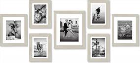 img 4 attached to Americanflat 7 Pack Light Wood Gallery Wall Set Displays One 11X14, Two 8X10, And Four 5X7 Inch Photos. Shatter-Resistant Glass. Hanging Hardware Included!