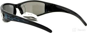 img 2 attached to 🔥 Choppers Sunglasses: Bold Black/Blue Flame Mirror Lens for Motorcycle Bikers