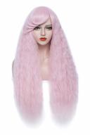 32'' pink extra long curly wavy hair wig with bangs for women | bopocoko bu231pk logo