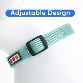 img 1 attached to Stay Safe And Stylish With Pawtitas Teal Reflective Dog Collar - Adjustable And Perfect For Small Dogs