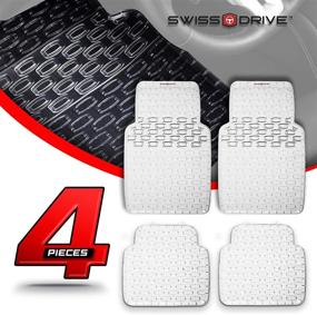 img 2 attached to 🚗 Swiss Drive Clear Rubber Car Mats - Set of 4 | PVC Rubber Front and Rear Floor Mats for Cars, SUVs, Vans, Trucks | All-Weather Heavy-Duty Protection Mats