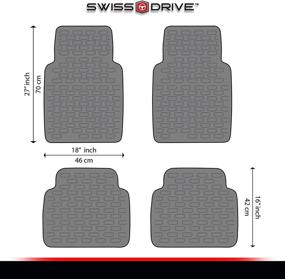 img 1 attached to 🚗 Swiss Drive Clear Rubber Car Mats - Set of 4 | PVC Rubber Front and Rear Floor Mats for Cars, SUVs, Vans, Trucks | All-Weather Heavy-Duty Protection Mats