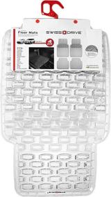 img 3 attached to 🚗 Swiss Drive Clear Rubber Car Mats - Set of 4 | PVC Rubber Front and Rear Floor Mats for Cars, SUVs, Vans, Trucks | All-Weather Heavy-Duty Protection Mats