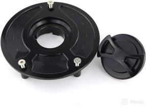 img 1 attached to 🔒 Xitomer Black CNC Fuel Cap, Compatible with CB1000R, CBR1000RR, CBR1100XX Blackbird, CBR600F4i, CBR600RR, CBR954RR, RC51, VFR800, VTR1000F - Upgraded CNC Aluminum Alloy Gas Tank Cover (Black)