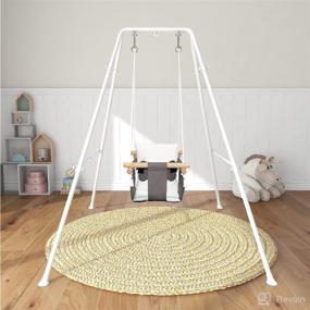 img 4 attached to 👶 Swing Set for Toddlers- Outdoor/Indoor Baby Swing with Safety Belt and Stand