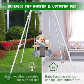 img 3 attached to 👶 Swing Set for Toddlers- Outdoor/Indoor Baby Swing with Safety Belt and Stand