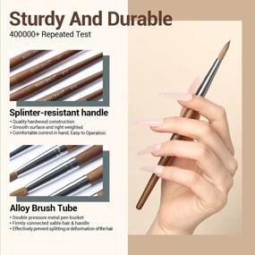img 2 attached to Modelones Acrylic Nail Brush Size 8 - 100% Pure Kolinsky Hair Bristles & Sturdy Wooden Handle - Professional Manicure Pedicure For DIY Home Salon