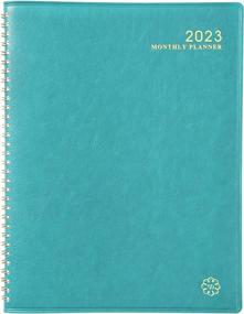 img 4 attached to 2023 Leather Calendar Planner W/ Tabs, Twin-Wire Binding & Double Side Pocket - 9" X 11", Plain Writing Blocks