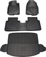 vanseno floor mats & cargo liner for honda crv 2017-2022 - all-weather black rubber mat protector logo