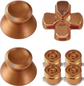 img 2 attached to TOMSIN Metal Buttons For PS4 Controller, Aluminum Metal Thumbsticks Analog Grip & Bullet Buttons & D-Pad (Bronze)