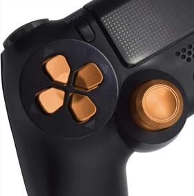 img 1 attached to Металлические кнопки TOMSIN для контроллера PS4, алюминиевые металлические ручки для большого пальца, аналоговая рукоятка, кнопки-пули и крестовина (бронза)