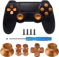 tomsin metal buttons for ps4 controller, aluminum metal thumbsticks analog grip & bullet buttons & d-pad (bronze) логотип